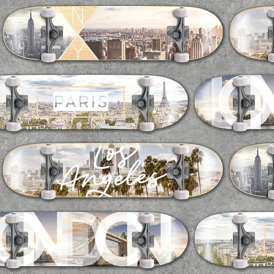 Vliesová tapeta pro teenagery, skateboardy M50699D, Loft, Ugépa Vliesová tapeta pro teenagery, skateboardy M50699D, Loft, Ugépa