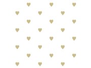 Vliesová tapeta bílá se zlatými srdíčky 347679, Precious, Origin