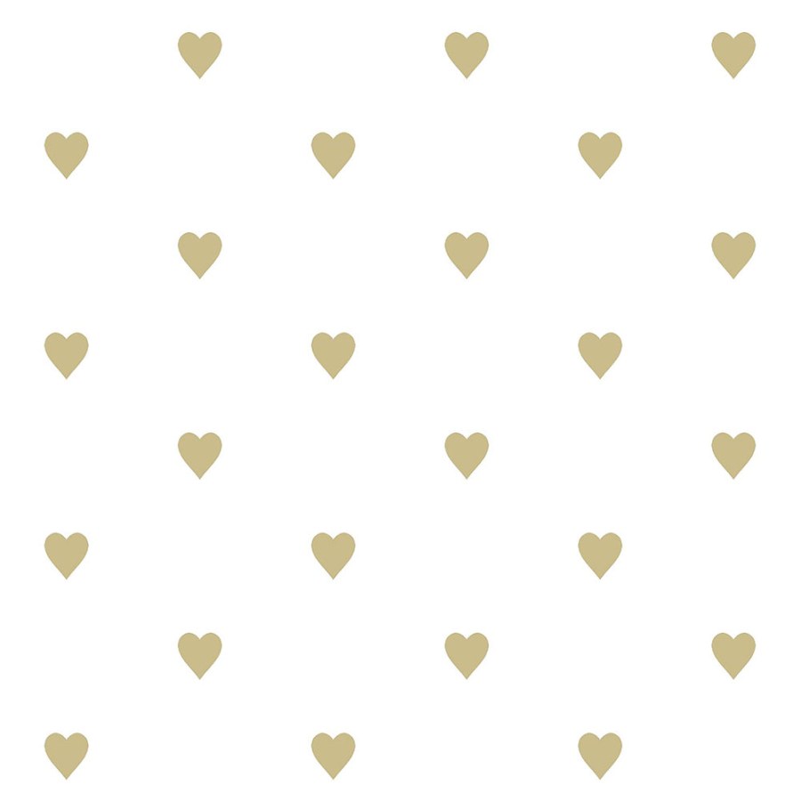 Vliesová tapeta bílá se zlatými srdíčky 347679, Precious, Origin Vliesová tapeta bílá se zlatými srdíčky 347679, Precious, Origin