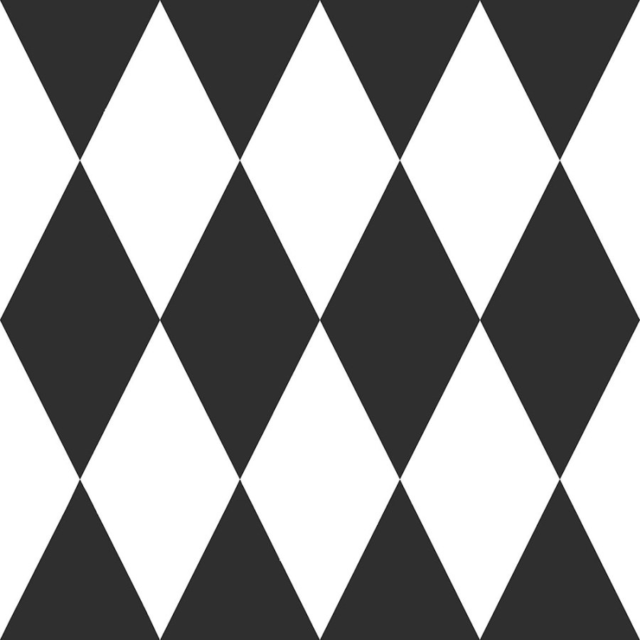 Geometrická vliesová tapeta - bílé a černé kosočtverce 347670, Precious, Origin - Tapety na zeď