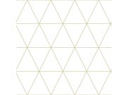 Moderní vliesová designová tapeta na zeď - zlaté obrysy trojúhelníků 347682, City Chic, Precious, Origin