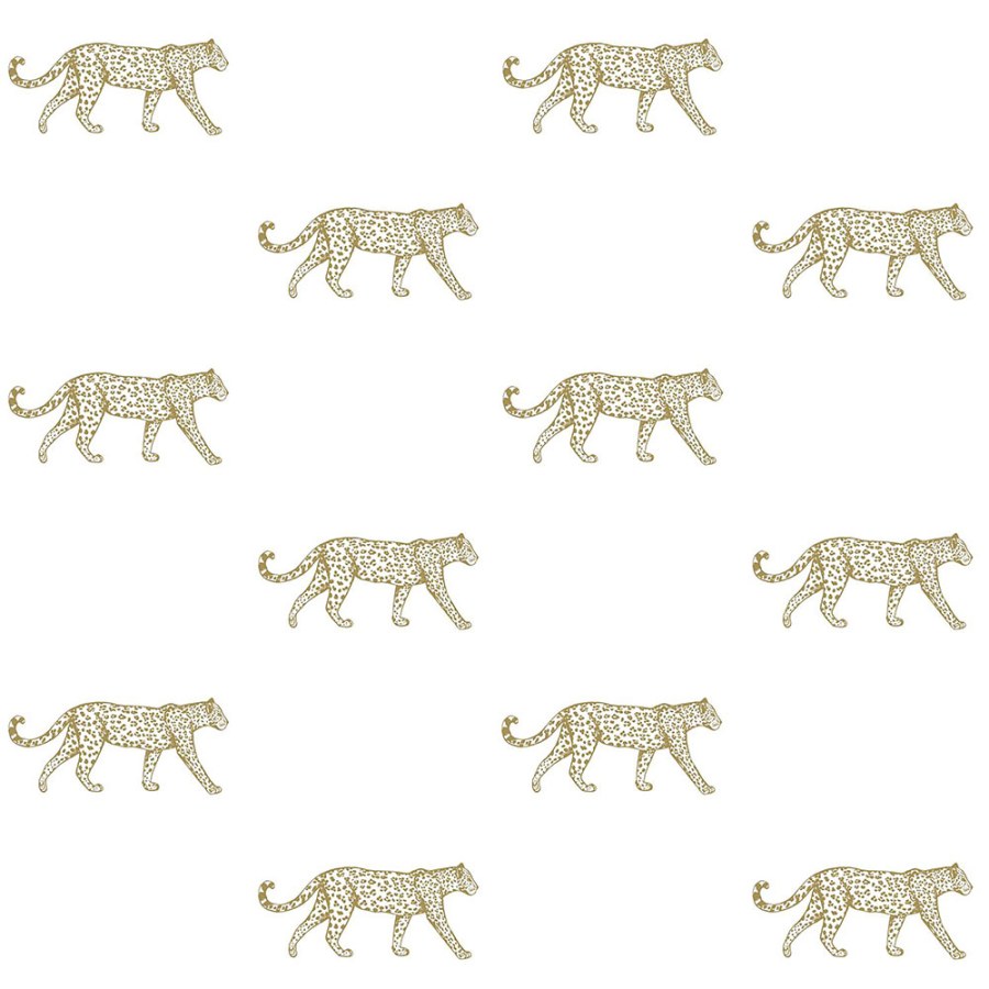 Tapety Yara - Tapety na zeď - Vliesová tapeta bílá se zlatými leopardy 347685, Precious, Origin Vliesová tapeta bílá se zlatými leopardy 347685, Precious, Origin - Tapety na zeď