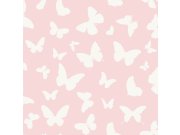 Vliesová metalická růžová tapeta s motýly 347691, Precious, Origin