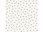Tapety Yara Tapety na zeď - Metalická vliesová tapeta s černými puntíky - 347699, Precious, Origin Metalická vliesová tapeta s černými puntíky - 347699, Precious, Origin