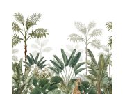 Vliesová obrazová tapeta - džungle, palmy, tropické listy, leopard 158951, 300x279cm, Paradise, Esta