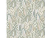 Šedo-zelená vliesová tapeta s listy, 121807, Solace, Superfresco Easy Tapety Yara - Superfresco Easy