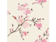 Vliesová tapeta s rozkvetlými větvičkami 148716, Blush, Esta Home
