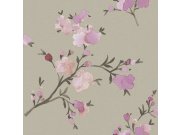 Vliesová tapeta na zeď šedá s rozkvetlými větvičkami 148717, Blush, Esta Home