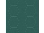 Geometrická vliesová tapeta na zeď zelená s hexagony 148752, Blush, Esta Home