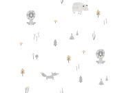 Papírová dětská tapeta se zvířátky v lese 3350-4, Oh lala, ICH Wallcoverings