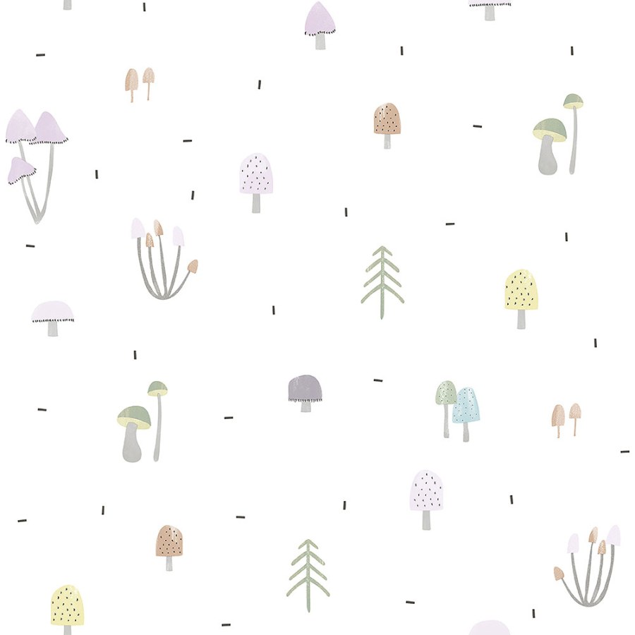 Papírová dětská tapeta na zeď, les, houby 3352-1, Oh lala, ICH Wallcoverings - Papírové tapety