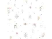 Papírová dětská tapeta na zeď, motiv houbiček a lesa 3352-2, Oh lala, ICH Wallcoverings