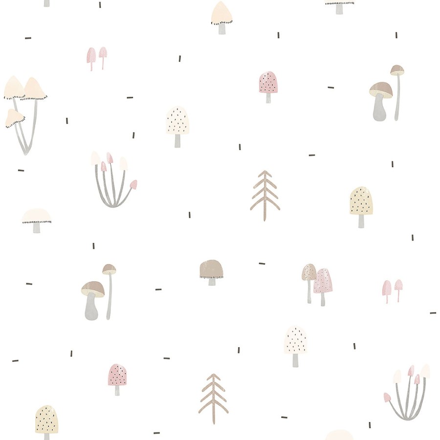 Papírová dětská tapeta na zeď, motiv houbiček a lesa 3352-2, Oh lala, ICH Wallcoverings - Papírové tapety