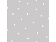 Papírová tapeta na zeď šedá s bílými puntíky 3360-2, Oh lala, ICH Wallcoverings