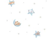 Papírová dětská tapeta s hvězdičkami a zvířátky 450-1, Pippo, ICH Wallcoverings