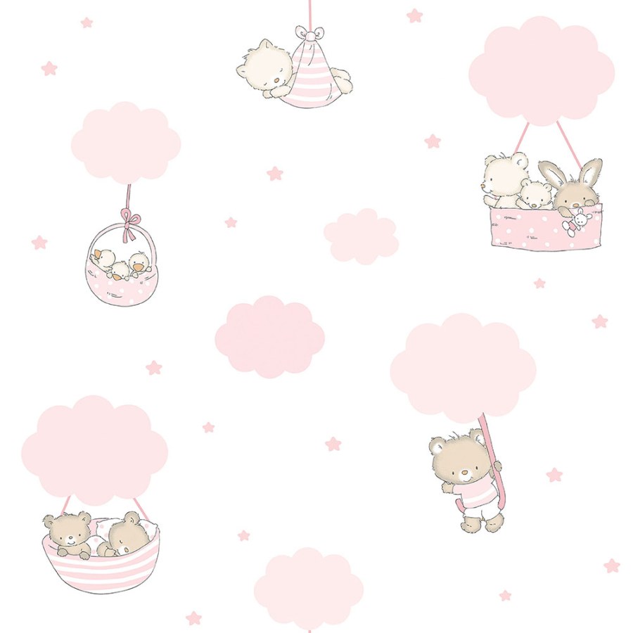 Papírová dětská tapeta se zvířátky na obláčcích 452-2, Pippo, ICH Wallcoverings Papírová dětská tapeta se zvířátky na obláčcích 452-2, Pippo, ICH Wallcoverings