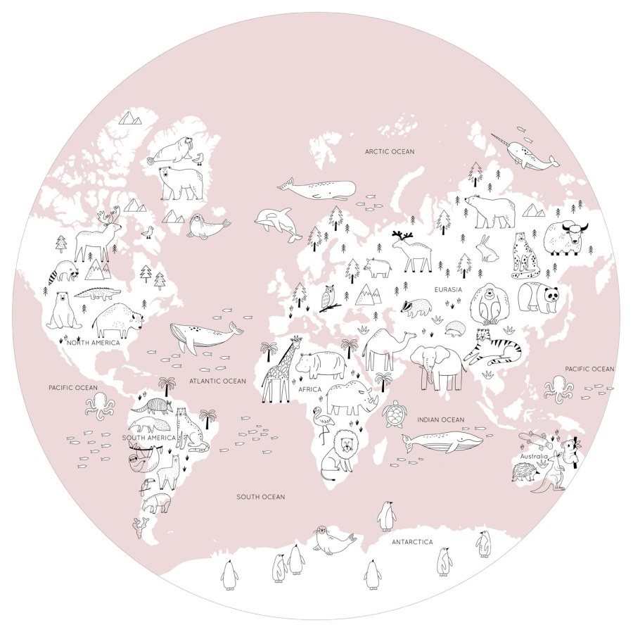 Předklížená dětská vliesová tapeta na zeď, Mapa Světa, PLC062, Platinum Shapes, Decoprint - Vliesové tapety