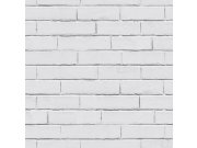 Šedá popisovací tabulová vliesová tapeta dekor cihla GV24217, Good Vibes, Decoprint