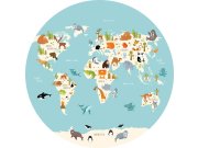 Předklížená dětská vliesová tapeta na zeď, Mapa Světa, PLC051, Platinum Shapes, Decoprint