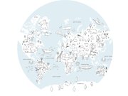 Předklížená dětská vliesová tapeta na zeď, Mapa Světa, PLC050, Platinum Shapes, Decoprint