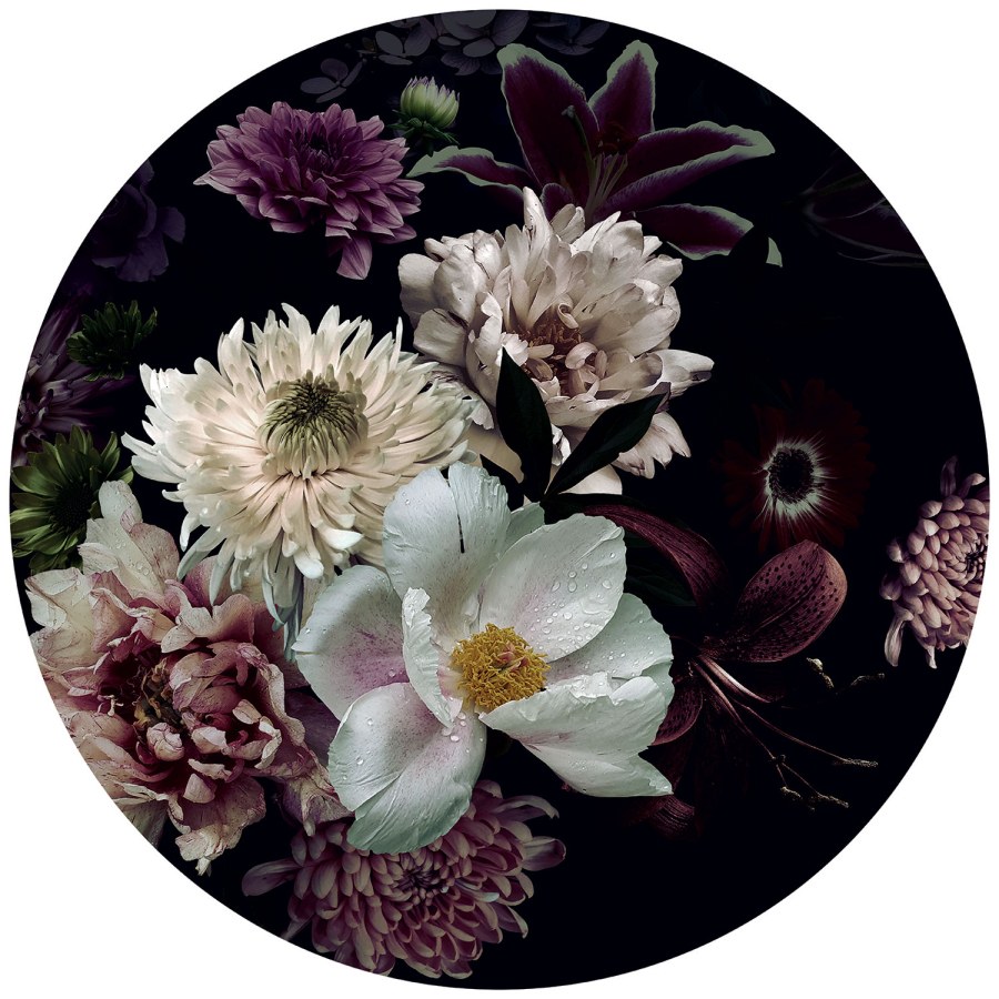 Předklížená kruhová květinová vliesová tapeta na zeď, PLC048, Platinum Shapes, Decoprint - Vliesové tapety