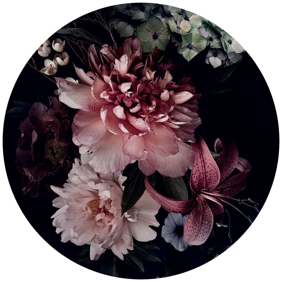 Předklížená kruhová květinová vliesová tapeta na zeď, PLC047, Platinum Shapes, Decoprint Předklížená kruhová květinová vliesová tapeta na zeď, PLC047, Platinum Shapes, Decoprint