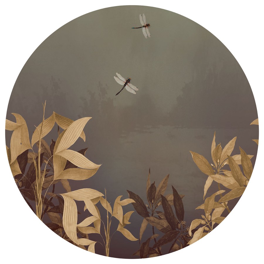 Předklížená kruhová vliesová tapeta na zeď, Vážky, PLC045, Platinum Shapes, Decoprint