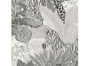 Černobílá vliesová tapeta na zeď, zvířata v džungli GV24282, Good Vibes, Decoprint