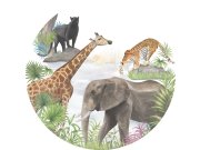 Předklížená kruhová vliesová tapeta na zeď, Divoká zvířata, PLC032, Platinum Shapes, Decoprint