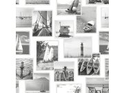 Černobílá vliesová tapeta na zeď Moře 138956, Regatta Crew, Esta Home