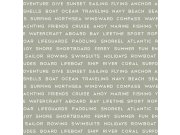 Šedozelená vliesová tapeta s nápisy 138959, Regatta Crew, Esta Home