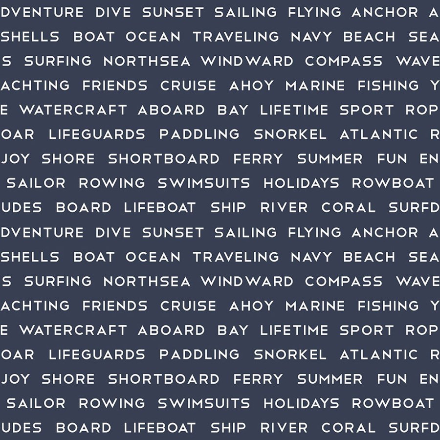 Modrá vliesová tapeta s nápisy 138961, Regatta Crew, Esta Home - Tapety na zeď