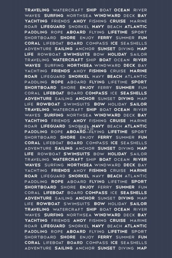 Modrá vliesová obrazová tapeta s nápisy 158845, 186 x 279 cm, Regatta Crew, Esta Home - Tapety na zeď