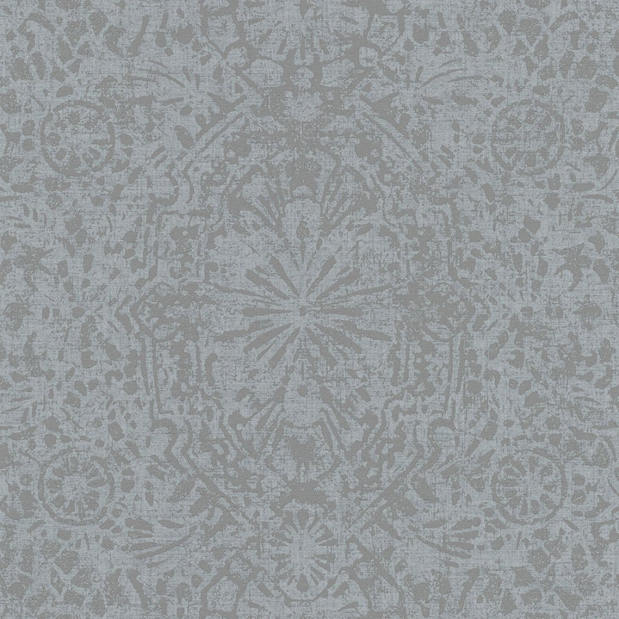 Šedostříbrná vliesová tapeta s damaškovým vzorem EE3105, Elementum, Grandeco - Vliesové tapety