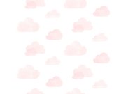 Vliesová tapeta bílá s růžovými mráčky 138929, Little Bandits, Esta