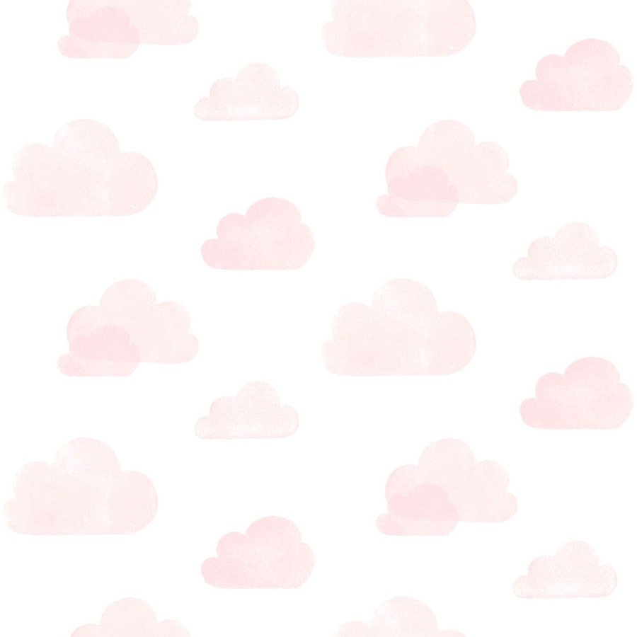Vliesová tapeta bílá s růžovými mráčky 138929, Little Bandits, Esta