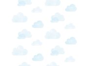 Vliesová tapeta bílá s modrými mráčky 138930, Little Bandits, Esta