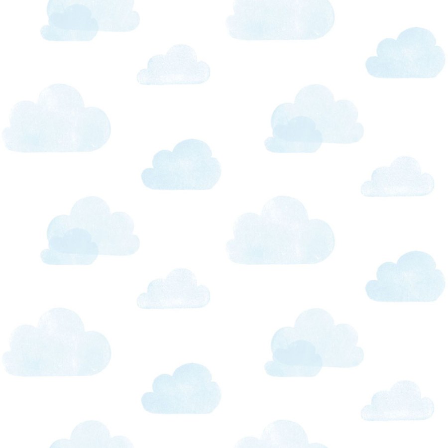 Vliesová tapeta bílá s modrými mráčky 138930, Little Bandits, Esta