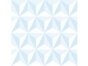 Modro-bílá vliesová tapeta na zeď, 3D hvězdicový vzor 138912, Little Bandits, Esta