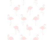 Vliesová tapeta bílá s růžovými plameňáky 138918, Little Bandits, Esta