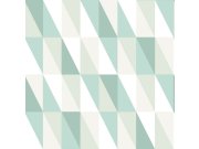 Geometrická vliesová tapeta, zeleno-bílé trojúhelníky 138920, Little Bandits, Esta