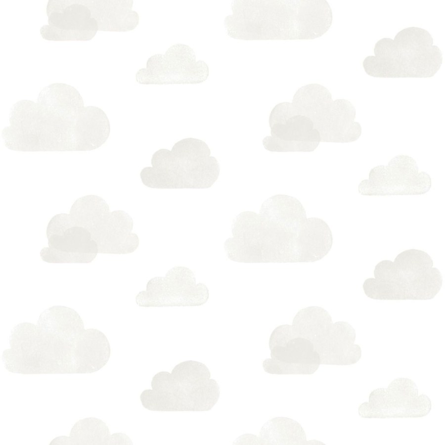 Vliesová tapeta bílá s šedými mráčky 138945, Little Bandits, Esta - Vliesové tapety