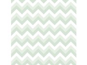 Bílo-zelená vliesová tapeta na zeď, geometrický cik cak vzor 128858, Little Bandits, Esta