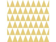 Vliesová tapeta s okrovými a bílými trojúhelníky 128863, Little Bandits, Esta