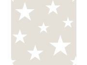 Vliesová tapeta na zeď šedá s bílými hvězdami 128866, Little Bandits, Esta