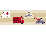 Dětská vliesová tapetová bordura na zeď Auta 177305, Little Bandits, Esta