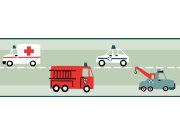 Dětská vliesová tapetová bordura na zeď Auta 178705, Little Bandits, Esta