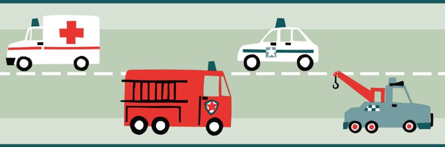 Dětská vliesová tapetová bordura na zeď Auta 178705, Little Bandits, Esta - Vliesové tapety