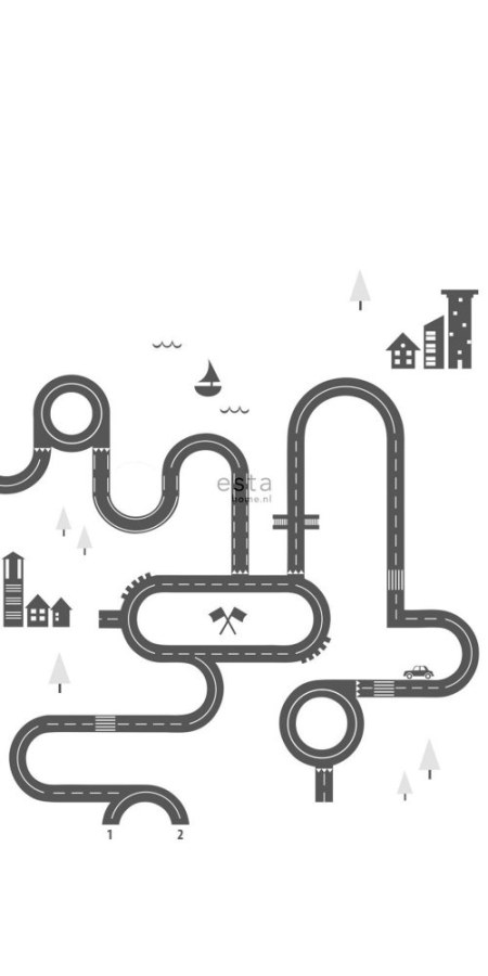 Černobílá vliesová tapeta na zeď Silnice 158836, 1,395 x 2,79 m, Little Bandits, Esta Černobílá vliesová tapeta na zeď Silnice 158836, 1,395 x 2,79 m, Little Bandits, Esta