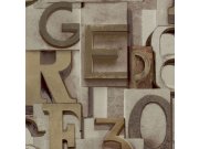 Vliesová tapeta na zed, 3D číslice a písmena WL2301, Wanderlust, Grandeco